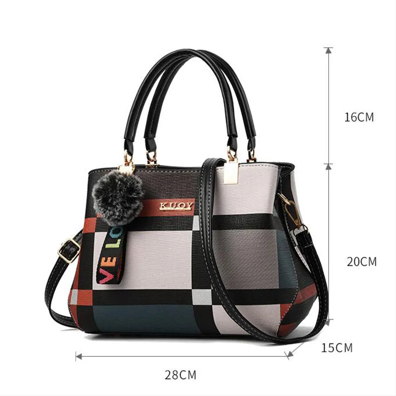 Elegant Designer Handbags Women Bags Messenger PU Leather Crossbody Bags Hairball tassen Girls Shoulder Bag Top-hand Tote Bag