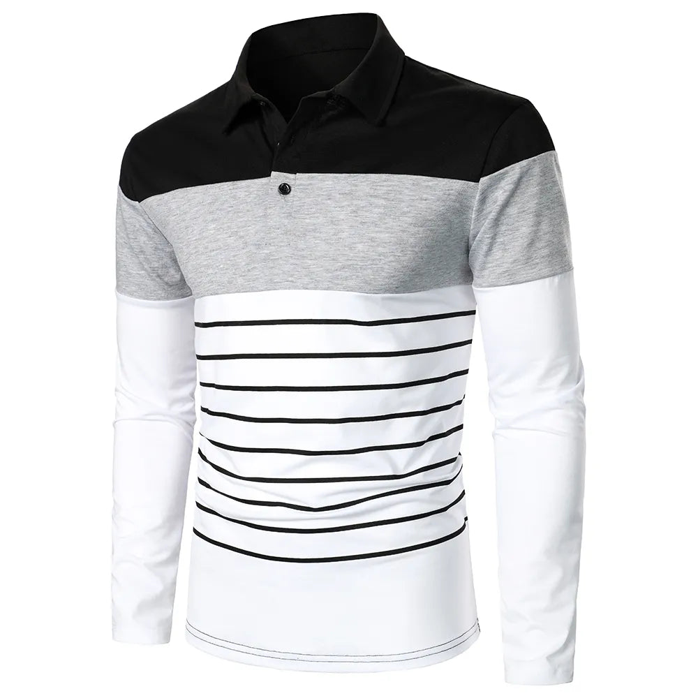 Autumn Men Long Sleeve T-shirt Three Colors Stitching Tops matching street casual fashion T-shirt