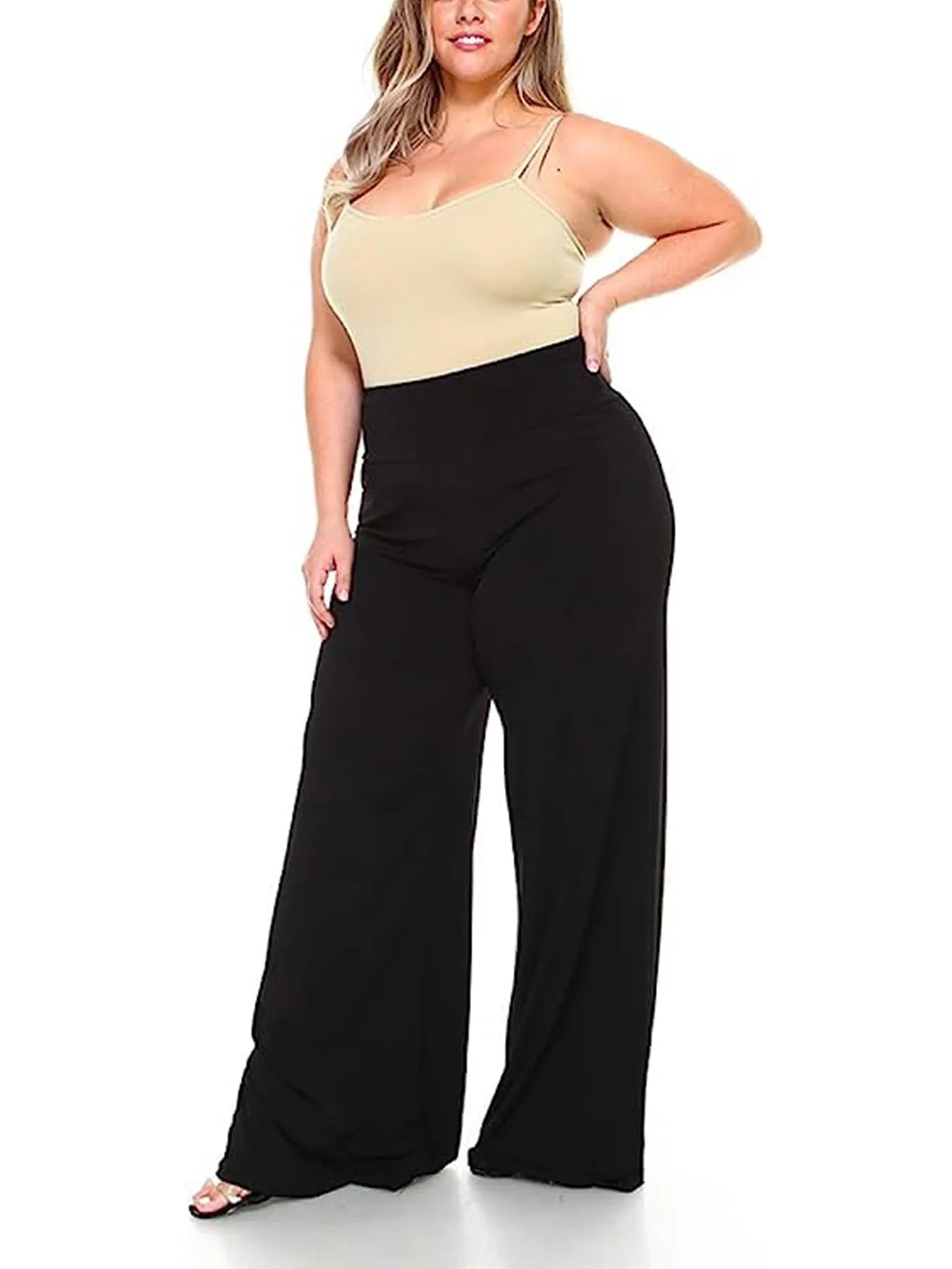 2023 new plus-size women's wear elegant loose style elastic fabric casual pants