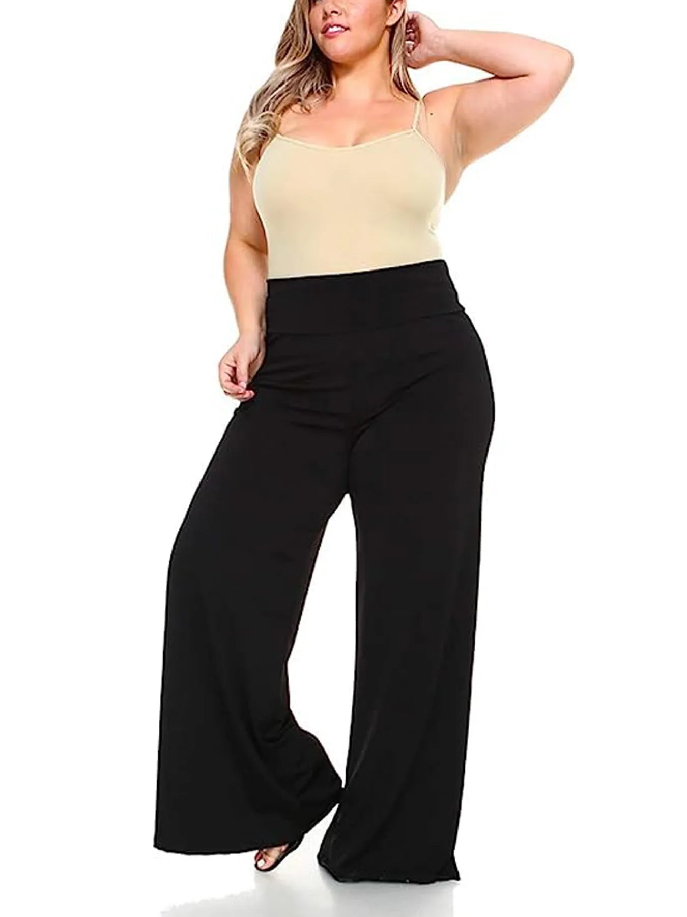 2023 new plus-size women's wear elegant loose style elastic fabric casual pants